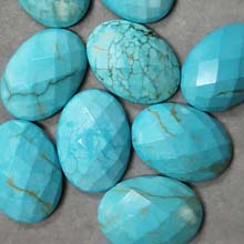 18X25MM FACETED OVAL CABOCHON STABILIZED TQ(4PCS/BAG)